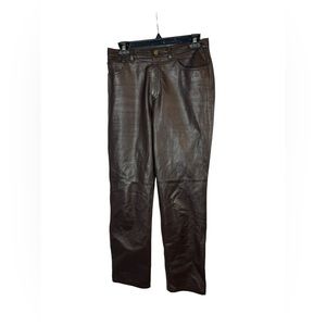 Jones‎ New York brown leather pants size 4